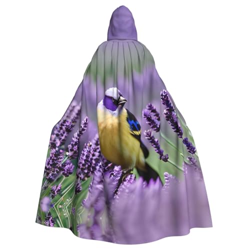 Unisex Halloween Kapuzenumhang – Vogel in lila Lavendel Blumen Volldruck Erwachsenenkostüm Umhang für Cosplay, Party und Themenveranstaltungen Unisex Halloween Kapuzenumhang – Vogel in lila Lavendel Blumen Volldruck Erwachsenenkostüm Umhang für Cosplay, Party und Themenveranstaltungen von CPyuqw