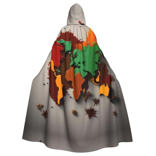 Unisex Halloween Kapuzenumhang - Weltkarte aus Gewürzen Volldruck Erwachsenenkostüm Umhang für Cosplay, Party und Themenveranstaltungen Unisex Halloween Kapuzenumhang - Weltkarte aus Gewürzen Volldruck Erwachsenenkostüm Umhang für Cosplay, Party und Themenveranstaltungen von CPyuqw
