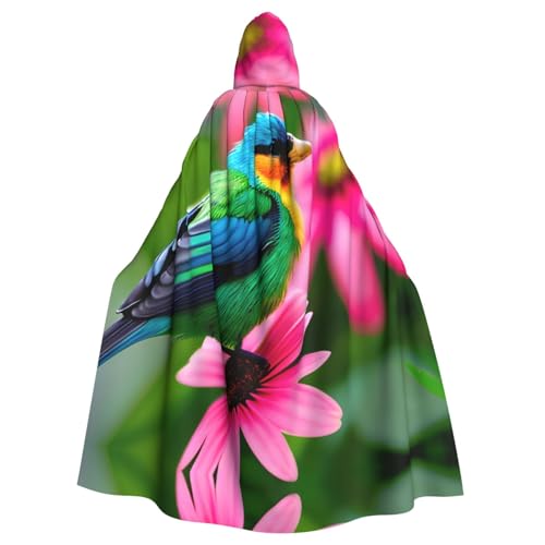Unisex Halloween-Kapuzenumhang – bunte Blumen und Vögel, Volldruck, Erwachsenenkostüm, Umhang für Cosplay, Party und Themenveranstaltungen Unisex Halloween-Kapuzenumhang – bunte Blumen und Vögel, Volldruck, Erwachsenenkostüm, Umhang für Cosplay, Party und Themenveranstaltungen von CPyuqw