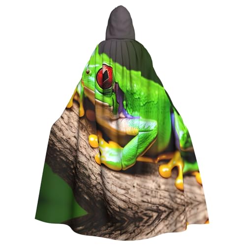 Unisex Halloween Kapuzenumhang – niedliche rote Augen Baumfrösche Volldruck Erwachsenenkostüm Umhang für Cosplay, Party und Themenveranstaltungen Unisex Halloween Kapuzenumhang – niedliche rote Augen Baumfrösche Volldruck Erwachsenenkostüm Umhang für Cosplay, Party und Themenveranstaltungen von CPyuqw