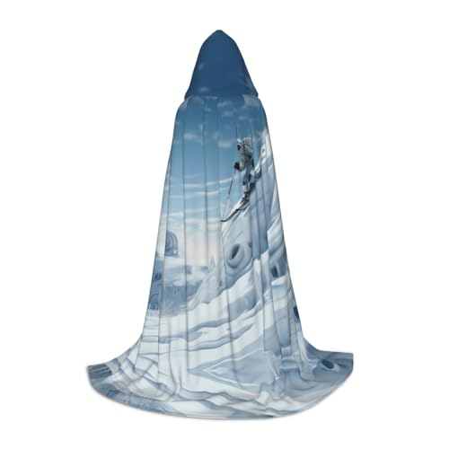 Dein umhang. Blühende Blumen Halloween Kapuzenumhang - Zauberertunika Kapuzenrobe Halloweenumhang Cosplay Kostüme(Wonderful Skiing,Medium) von CQAHDSEVF