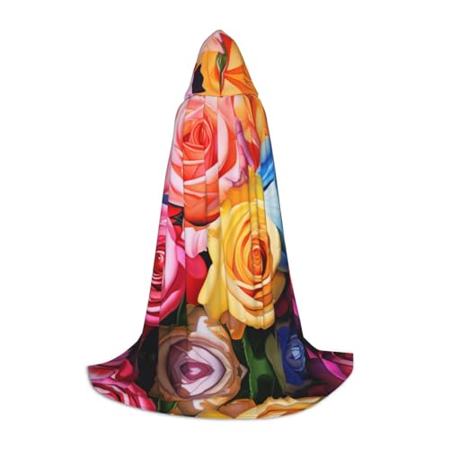 Dein umhang. Coral Baker Halloween-Kapuzenumhang – Zauberer-Tunika mit Kapuze, Umhang for Halloween, Cosplay-Kostüme(Bright Flowers,Medium) von CQAHDSEVF