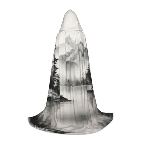 Dein umhang. Mini-Lollipop-Halloween-Kapuzenumhang – Zauberer-Tunika mit Kapuze, Robe, Halloween-Umhang, Cosplay-Kostüme(Landscape Painting,Small) von CQAHDSEVF