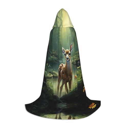 Dein umhang. Mini-Lollipop-Halloween-Kapuzenumhang – Zauberer-Tunika mit Kapuze, Robe, Halloween-Umhang, Cosplay-Kostüme(Lost Deer,Small) von CQAHDSEVF