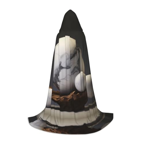 Dein umhang. Schäferhund hütet Schafe Halloween Kapuzenumhang - Zauberer Tunika Kapuzenrobe Halloween Umhang Cosplay Kostüme(Round Marble,Medium) von CQAHDSEVF