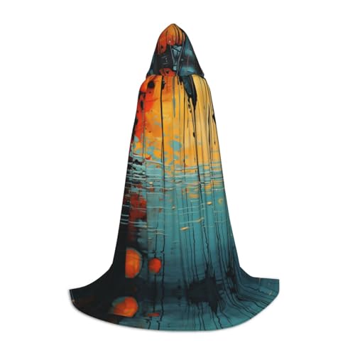 Dein umhang. Vulkanausbrüche Halloween Kapuzenumhang - Zauberer-Tunika Kapuzenrobe Halloween-Umhang Cosplay-Kostüme(Surface Rape Painting,Large) von CQAHDSEVF