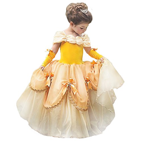 CQDY Belle Princess Kostüm Schönheit und das Biest Kleider Halloween Party Fancy Dress up Prinzessin Kleider für Mädchen von CQDY