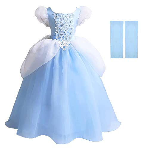CQDY Cinderella Kostüm Kleid Für Kinder Mädchen Princess Kostüm Halloween Fancy Party Dress up Outfit Cosplay Kleider (Meerjungfrau, 10-11 Jahre) von CQDY