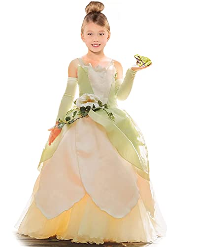 Prinzessinnen-Kostüm für Mädchen, ausgefallene Fee, Halloween, Party, Verkleidung, Kleinkind, Baby, Märchen, Rollenspiel, grünes Kleid von CQDY