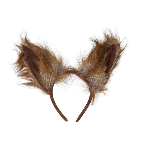 CQEAZ Fuchs-Ohren Stirnband mit Schwanz Set Weicher Tierschwanz Schöne Wolfsohren Kopfbedeckung Halloween Cosplay Kostüm Set für Party Füchse Ohren Stirnbänder von CQEAZ