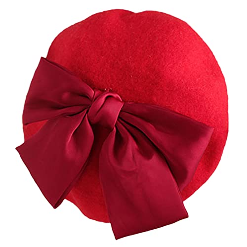 CQEAZ Modischer roter Malerhut mit großer Schleife, achteckiger Hut für Kinder, Geschenke für Thanksgiving, Neujahr, Valentinstag CQEAZ Modischer roter Malerhut mit großer Schleife, achteckiger Hut für Kinder, Geschenke für Thanksgiving, Neujahr, Valentinstag von CQEAZ