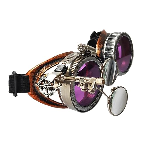 CQEAZ Retro Brille Vintage Steampunk Brille Raves Reitbrille für Cosplay Halloween Party Dekoration für Damen Herren CQEAZ Retro Brille Vintage Steampunk Brille Raves Reitbrille für Cosplay Halloween Party Dekoration für Damen Herren von CQEAZ