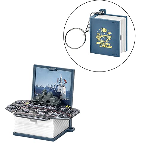 Faltbarer Buch-Schlüsselanhänger, Handspiel, Spielzeug, faltbares 3D-Kriegsschiff-Modell, zum Herausspringen der Box, Schlüsselanhänger für Kinder Faltbarer Buch-Schlüsselanhänger, Handspiel, Spielzeug, faltbares 3D-Kriegsschiff-Modell, zum Herausspringen der Box, Schlüsselanhänger für Kinder von CQEAZ