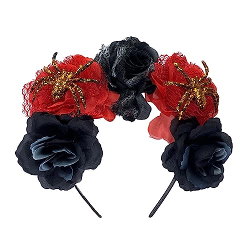 Halloween-Party-Requisiten, Stirnband, Cosplay-Kostüm, Kopfreif, Gothic-Stil, Blumen-Haarbänder für Mädchen, Neuheit, Damen, Karneval, Kopfschmuck, Cosplay-Kopfschmuck von CQEAZ