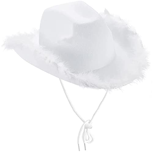 Modischer Cowgirl-Hut, Krempe, Cowboyhut, Westernhut für Junggesellinnenabschied, Karneval, Cosplay von CQEAZ