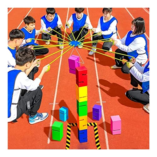 Field Day Games Kits, Block Stacking Teamwork-Spiele, Teambuilding Outdoor-Aktivitäten Rasenspiele (Farbe: Rot, Größe: 10 Stück) von CQLXZ