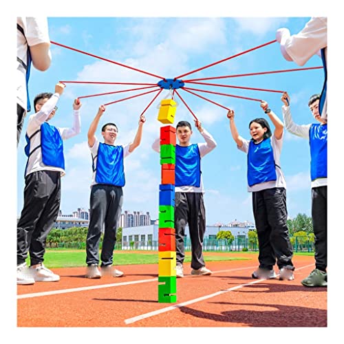 Teamwork-Block-Stacking-Spiel | Field Day-Spielset | Company Teamwork Building Game Kit (Farbe: Rot, Größe: 10 Stück) von CQLXZ