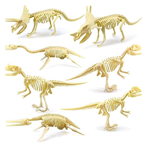 3D-Dinosaurier-Skelett-Modell – 7-teiliges Dinosaurier-Set, Kreativitätsgeschenke | Zerlegen Sie Dinosaurier-Fossilien-Skelette-Spielzeug, DIY Dinosaurier-Knochen-3D-Puzzles, STEM-Spielzeug Für Erwach von CQSJX