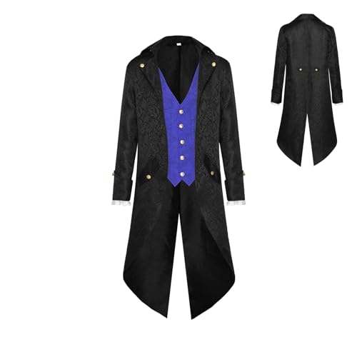 CQSJX Viktorianische Jacke Herren, Frack Herren - Gehrock Viktorianischer Frack | Renaissance mittelalterlicher gotischer, Cosplay-Kostüm für Männer und Teenager von CQSJX