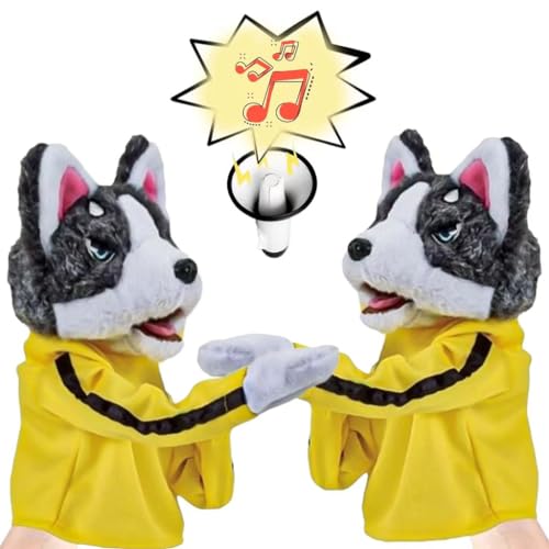 Kung Fu Animal Toy Husky Gloves Doll Children's Game Plush Toys,Stuffed Hand Puppet Dog Action Toy,Kung Fu Puppy Dog Action Toy,Fun Hand Puppet Children's Toys,Can Make Sounds (2 PCS) von CQSVUJ