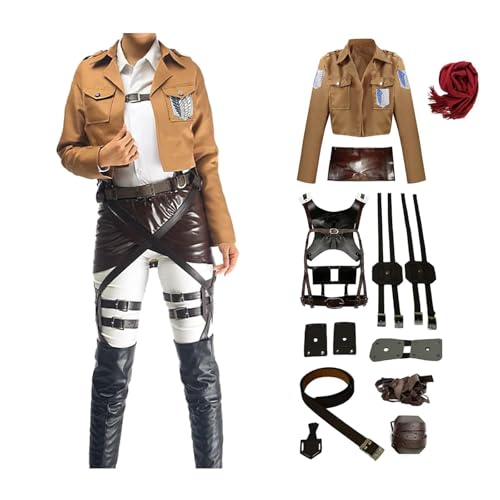 CR ROLECOS Anime AOT Cosplay Survey Corps Uniform Mikasa Ackerman Cosplay Kostüm Jacke und Gürtel Halloween Karneval Weihnachten für Erwachsene S CR ROLECOS Anime AOT Cosplay Survey Corps Uniform Mikasa Ackerman Cosplay Kostüm Jacke und Gürtel Halloween Karneval Weihnachten für Erwachsene S von CR ROLECOS