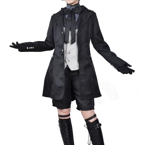 CR ROLECOS Anime Black Ciel Phantomhive Cosplay Kostüm Outfit Schwarze Uniform Cosplay Karneval Party Kostüm XL CR ROLECOS Anime Black Ciel Phantomhive Cosplay Kostüm Outfit Schwarze Uniform Cosplay Karneval Party Kostüm XL von CR ROLECOS