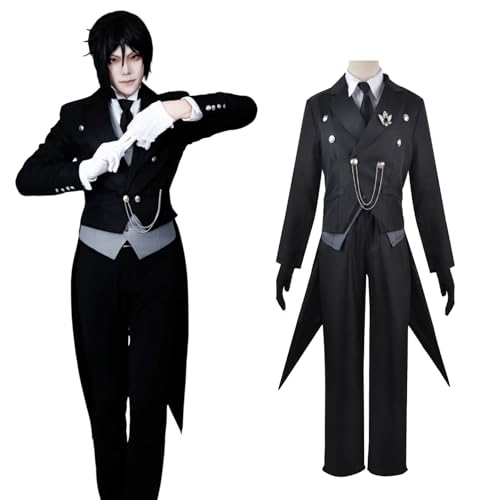 CR ROLECOS Anime Black Sebastian Michaelis Cosplay Outfit Schwarze Uniform Cosplay Kostüm Weihnachten Halloween Karneval Party Kostüm L CR ROLECOS Anime Black Sebastian Michaelis Cosplay Outfit Schwarze Uniform Cosplay Kostüm Weihnachten Halloween Karneval Party Kostüm L von CR ROLECOS