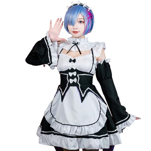 CR ROLECOS Anime Rem Ram Cosplay Kostüm Outfit Re Life In A Different World From Zero Maid Dresses Uniform Halloween Partykleid M CR ROLECOS Anime Rem Ram Cosplay Kostüm Outfit Re Life In A Different World From Zero Maid Dresses Uniform Halloween Partykleid M von CR ROLECOS