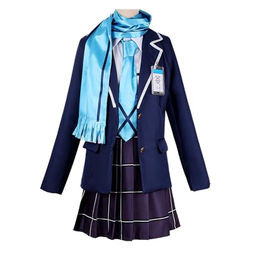 CR ROLECOS Blue Archive The Animation Cosplay Sunaookami Shiroko Cosplay Kostüm JK Faltenrock-Set Halloween Karneval XL von CR ROLECOS