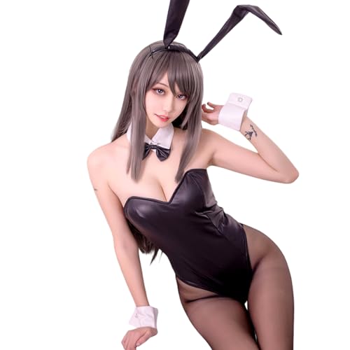 CR ROLECOS Bunny Kostüm Frauen Cosplay Mai Sakurajima Anime Senpai Bunny suit Halloween Kostüm Bodysuit-XL von CR ROLECOS
