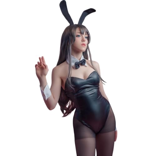 CR ROLECOS Bunny Kostüm Frauen Cosplay Bodysuit Girl Anime bunny suit Hase kostüm mit Ohren M von CR ROLECOS