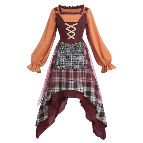 CR ROLECOS Damen-Kostüm Hexenkleid, Sanderson, Schwestern, Hokuspokus, Cosplay-Kostüm für Halloween, Größe XXL von CR ROLECOS