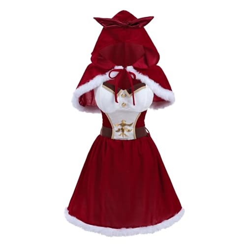 CR ROLECOS Damen Weihnachtskostüm Frau weihnachten kleid genshin impact amber cosplay Kostüm Damen Weihnachten Fasching S von CR ROLECOS