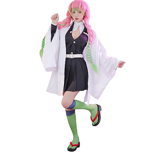 CR ROLECOS Mitsuri Kanroji Cosplay Kostüm Anime Demon Slayer Cosplay Mitsuri Kanroji Halloween vollständiger Satz 3XL von CR ROLECOS