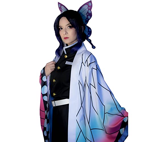 CR ROLECOS Demon slayer shinobu kochou cosplay Kostüm für Japanischer Anime Outfit shinobu Set XL von CR ROLECOS
