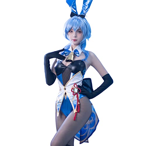 CR ROLECOS Ganyu Cosplay Bunny Kostüm Frauen Cosplay Set mit Ohren Genshin Impact Bunny Kostüm Cosplay Kostüm L von CR ROLECOS
