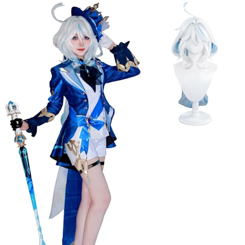 CR ROLECOS Genshin Impact Focalors Cosplay Kostüm Furina Cosplay Outfit für Halloween Weihnachten Party mit Perücke M CR ROLECOS Genshin Impact Focalors Cosplay Kostüm Furina Cosplay Outfit für Halloween Weihnachten Party mit Perücke M von CR ROLECOS
