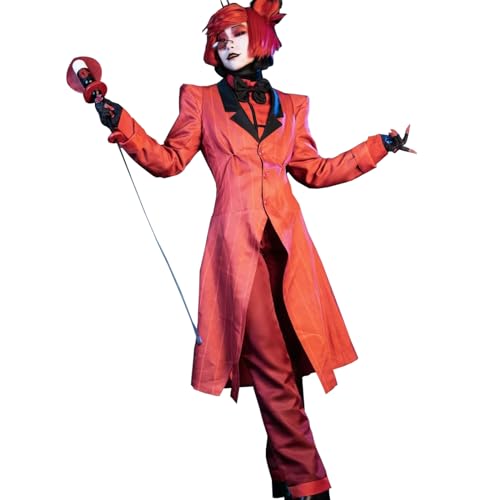 CR ROLECOS Hazbin Hotel Alastor Cosplay Kostüm Engel Staub Helluva Boss Blitzo Jacke Outfits Set XL von CR ROLECOS