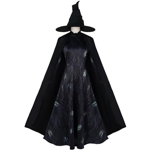 CR ROLECOS Hexenkostüm für Damen, Elphaba, böse Hexe, Halloween-Kostüm, Erwachsene, Damen, schwarzes Kleid mit Hut, Umhang, Größe XL CR ROLECOS Hexenkostüm für Damen, Elphaba, böse Hexe, Halloween-Kostüm, Erwachsene, Damen, schwarzes Kleid mit Hut, Umhang, Größe XL von CR ROLECOS