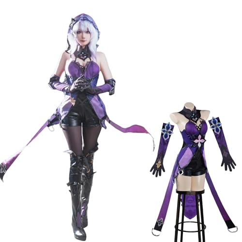 CR ROLECOS Honkai Star Rail Black Swan Cosplay Spiel Charakter Black Swan Kostüm Outfit Kleider Komplettes Set Halloween Party Karneval für Frauen XXL von CR ROLECOS