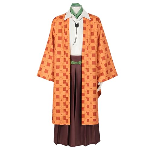 CR ROLECOS Kamado Tanjiro Cosplay Anime Kimono Outfit Kamado Tanjiro Uniform Kimono Full Set Dress Up Halloween Karneval XL von CR ROLECOS