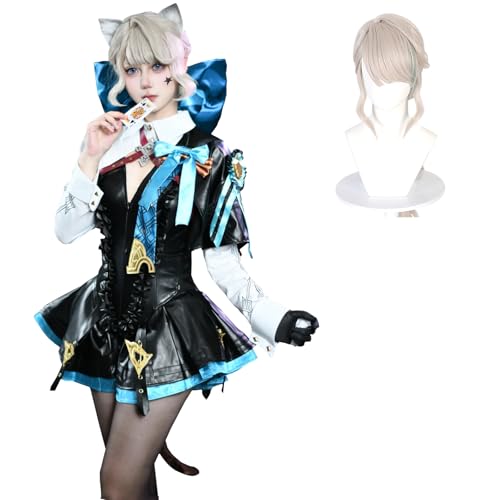 CR ROLECOS Lynette Cosplay Kostüm Genshin Outfit Full Set Halloween Kostüm mit Perücke XXL CR ROLECOS Lynette Cosplay Kostüm Genshin Outfit Full Set Halloween Kostüm mit Perücke XXL von CR ROLECOS