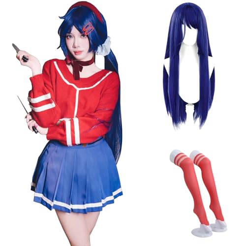 CR ROLECOS Mita Cosplay Anime Cosplay Outfit MiSide Kostüm Mila Role Play JK Mita Pretty Mita Cosplay Mita Kostüm with Wig XL von CR ROLECOS