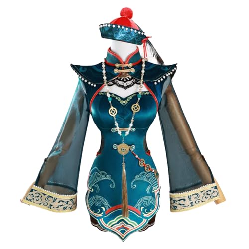 CR ROLECOS Naraka: Bladepoint Cosplay Tessa Neue Haut Cosplay Tessa Kostüm Cheongsam Kleiner Zombie Komplettes Set Halloween Karneval XXL von CR ROLECOS