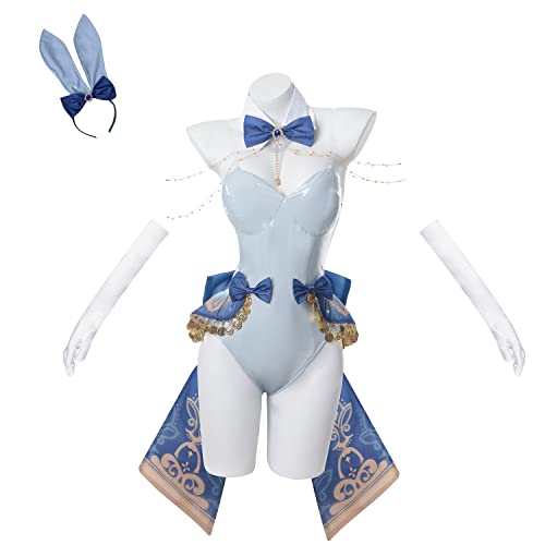 CR ROLECOS Nilou Cosplay Bunny Kostüm Frauen 2 Stücke Bodysuit Bunny Cosplay Set mit Ohren M von CR ROLECOS