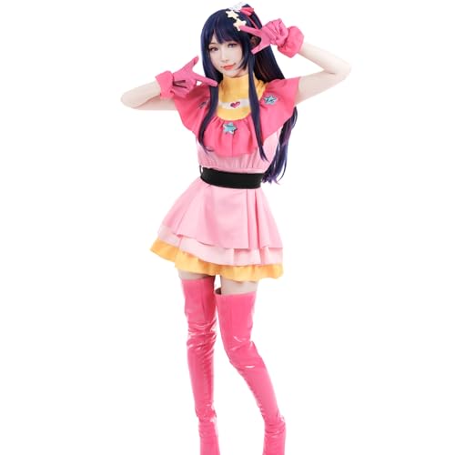 CR ROLECOS Oshi no Ko Cosplay-Kostüm, Hoshino Ai, Anime-Uniform, Röcke mit Cosplay-Perücke, Damen-Halloween-Outfit-Set, Größe M CR ROLECOS Oshi no Ko Cosplay-Kostüm, Hoshino Ai, Anime-Uniform, Röcke mit Cosplay-Perücke, Damen-Halloween-Outfit-Set, Größe M von CR ROLECOS