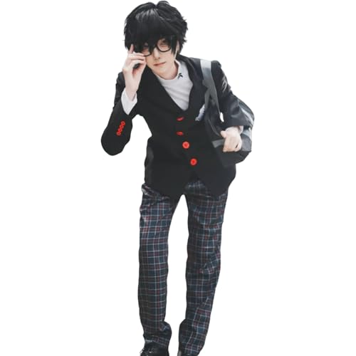 CR ROLECOS Persona 5 Cosplay Amamiya Ren Cosplay Schuluniform Protagonisten Amamiya Ren Outfits Uniform Kostüm für Erwachsene Halloween Karneval Party M von CR ROLECOS