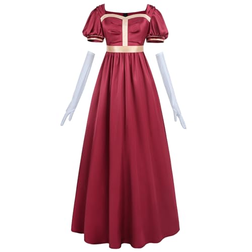 CR ROLECOS Regency-Kleider für Damen, Empire-Taille, Regency-Kleid, viktorianisches Teeparty-Kleid mit Handschuhen, Größe XL CR ROLECOS Regency-Kleider für Damen, Empire-Taille, Regency-Kleid, viktorianisches Teeparty-Kleid mit Handschuhen, Größe XL von CR ROLECOS