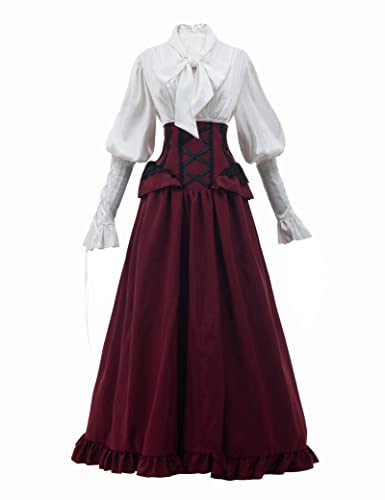 CR ROLECOS Regency-Kleider für Damen, Empire-Taille, Regency-Kleid, viktorianisches Teeparty-Kleid mit Handschuhen, Größe XXL CR ROLECOS Regency-Kleider für Damen, Empire-Taille, Regency-Kleid, viktorianisches Teeparty-Kleid mit Handschuhen, Größe XXL von CR ROLECOS