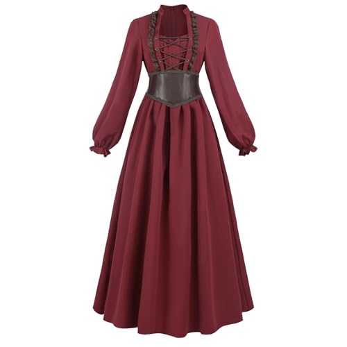 CR ROLECOS Renaissance Kleider für Damen, Mittelalter Bauer Maxikleid Mittelalter Renaissance Kostüm mit Korsett XXL CR ROLECOS Renaissance Kleider für Damen, Mittelalter Bauer Maxikleid Mittelalter Renaissance Kostüm mit Korsett XXL von CR ROLECOS